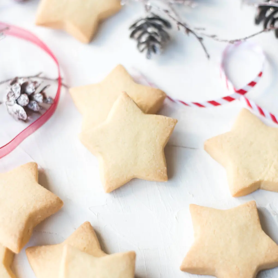Shortbread Festive Stars Christmas Cookies