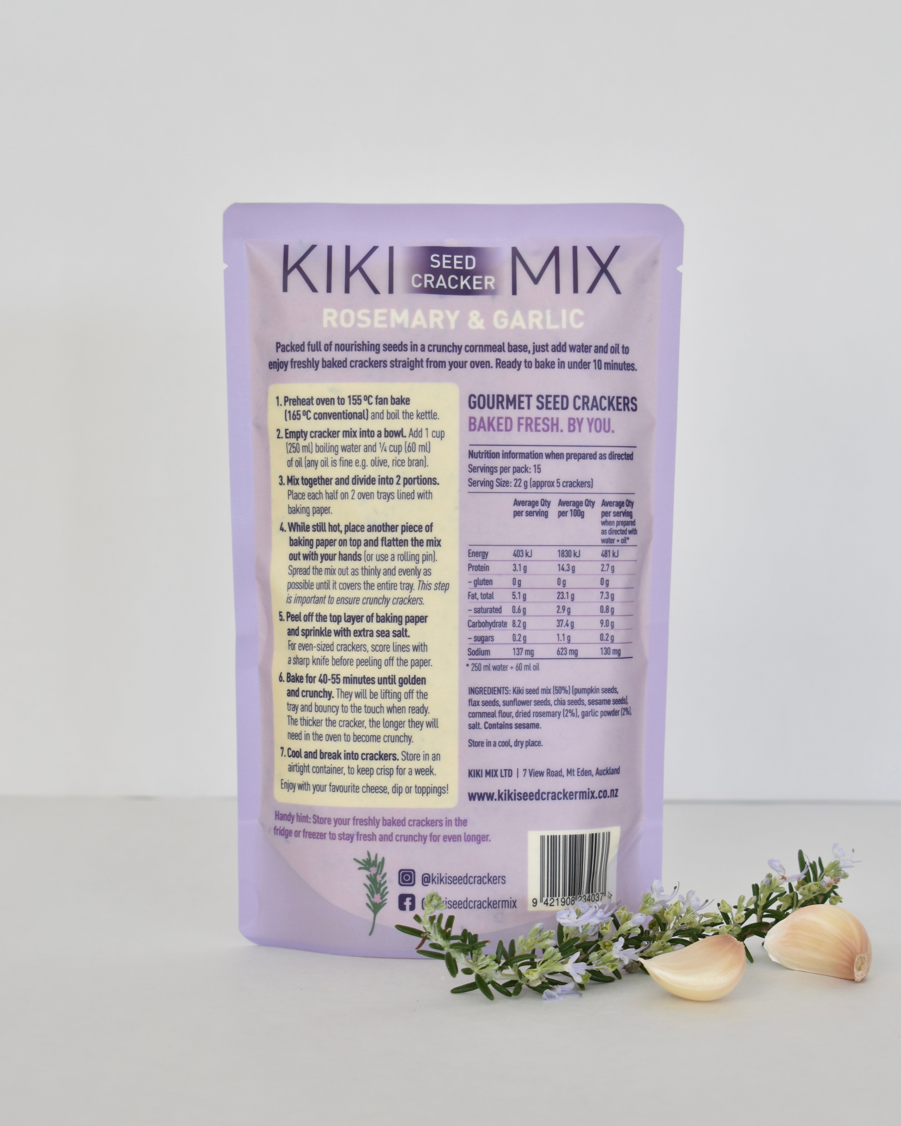kingrecipe Rosemary and Garlic Cracker Mix | Kiki Seed Crackers NZ – Kiki