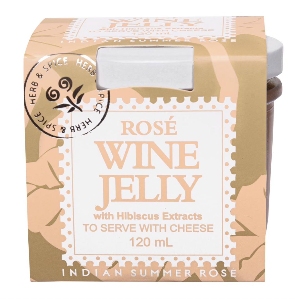 Close up of rose wine jelly with Kiki Seed Crackers