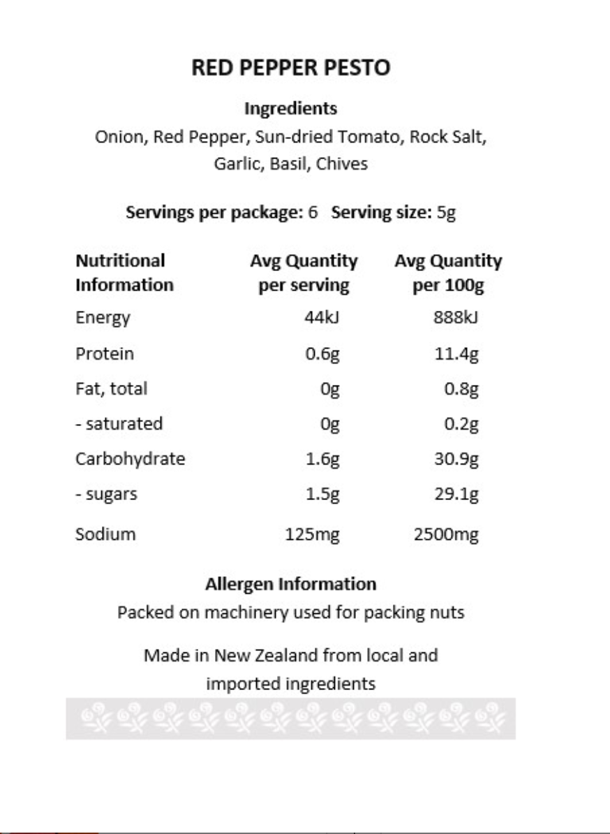 Red Pepper Pesto Gourmet Dip Mix