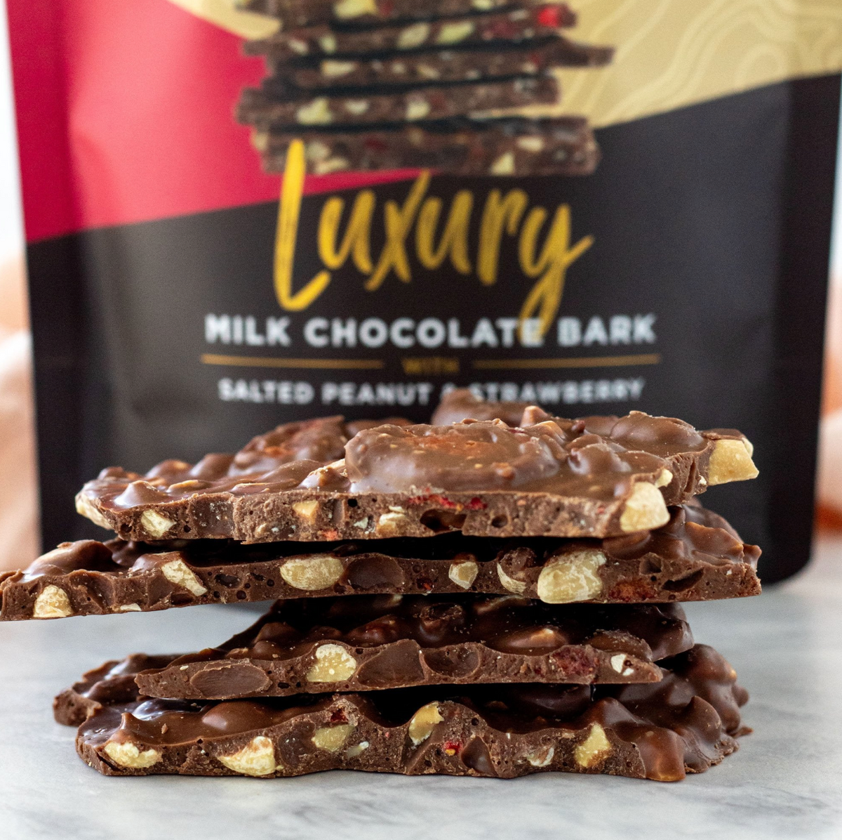 Salted Peanut & Strawberry Chocolate Bark