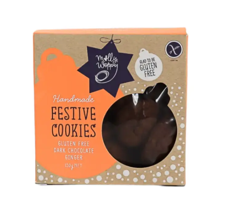 Gluten Free Festive Dark Choc Ginger Christmas Cookies