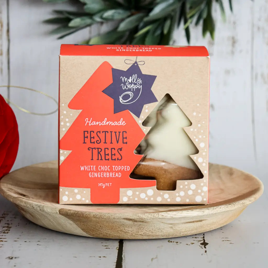 Gingerbread Festive Tree White Choc Topped Christmas Cookies