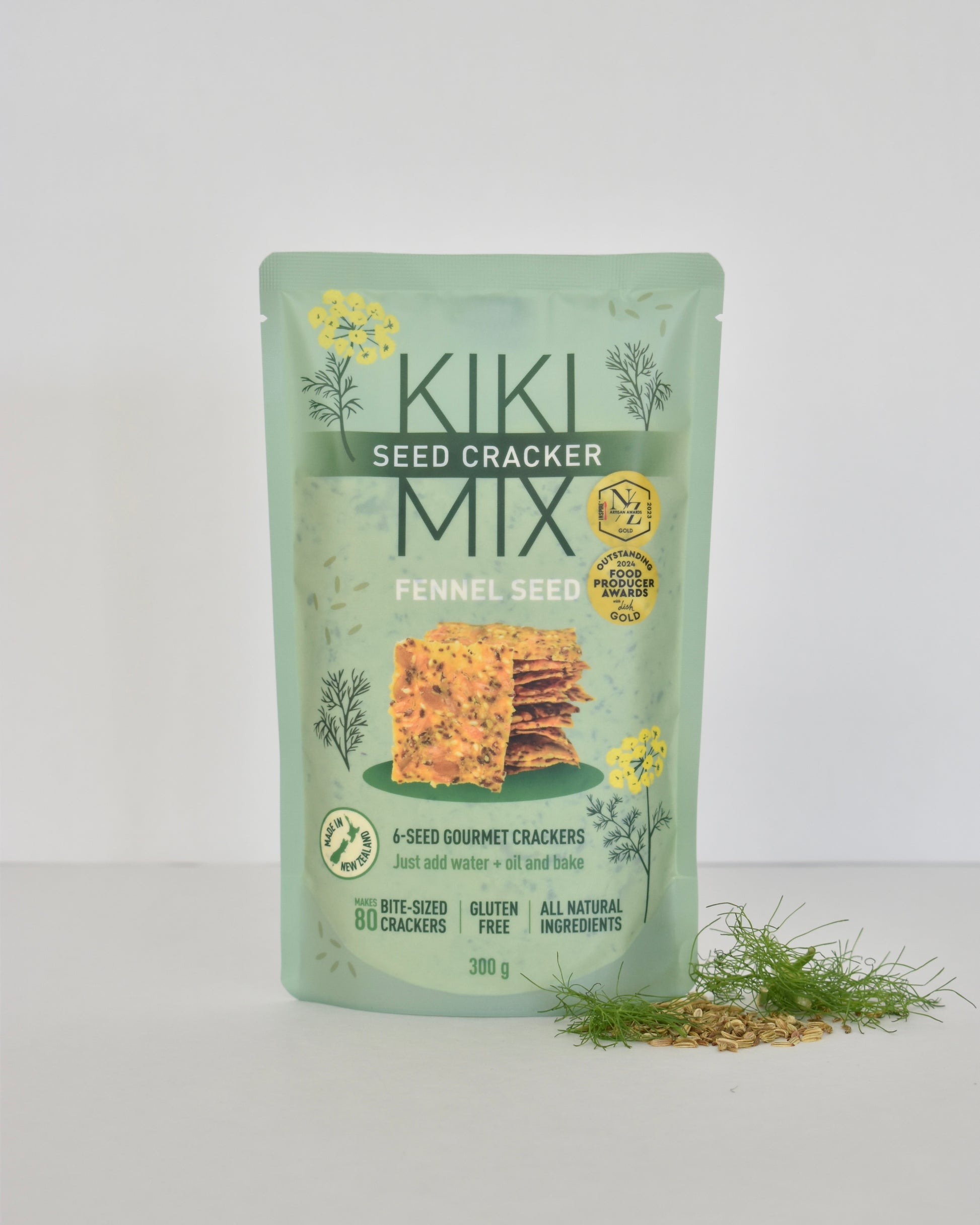 Fennel Seed Kiki cracker mix with aromatic fennel and a crisp gluten free seed blend.
