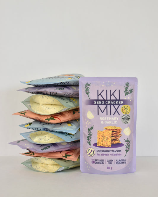 Ultimate Stock Up Bundle with 10 packs of Kiki gluten free seed cracker mixes.